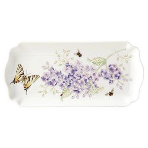 new in box Lenox Swallowtail Butterfly Meadow 9.75" Porcelain Tray Lilac Floral